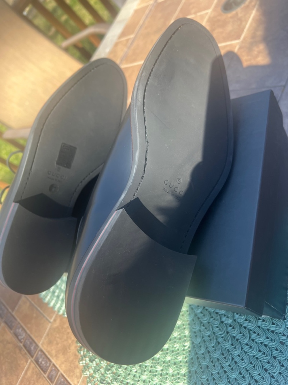 Gucci Black Leather Cap-Toe Derby Lace-Up Shoes - Picture 7 of 14